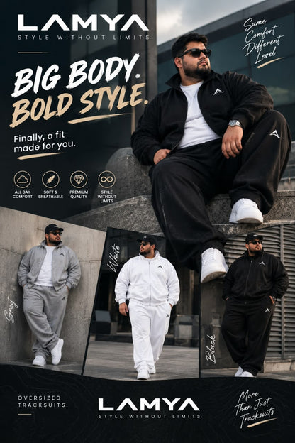 LAMYA Premium Oversized Tracksuit for Men | 2XL–5XL